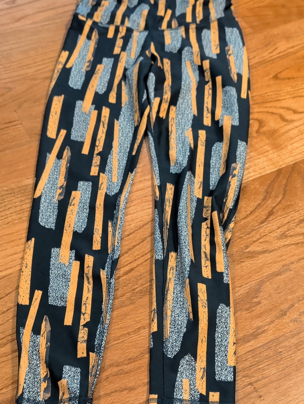 Blue And Gold Leggings Abstract Print